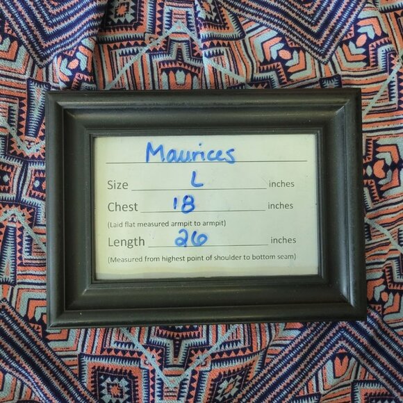 Maurices Geometric Tank Top Spaghetti Cross Strap Pink Blue Long Womens Large - Picture 6 of 9